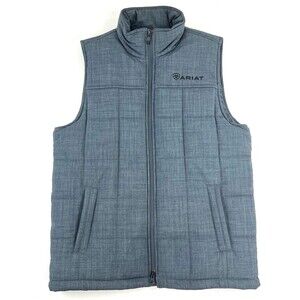 Ariat Crius Insulated Puffer Vest Slate Blue Heather Men’s Small Full Zip